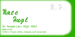 mate hugl business card